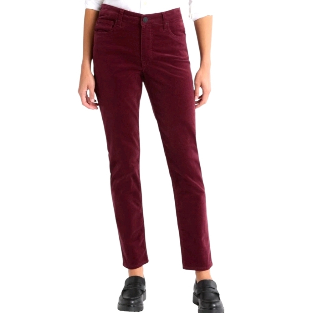 Kut From the Kloth Womens Jeans Size 10 Burgundy Rachael Fab Ab High Rise Mom